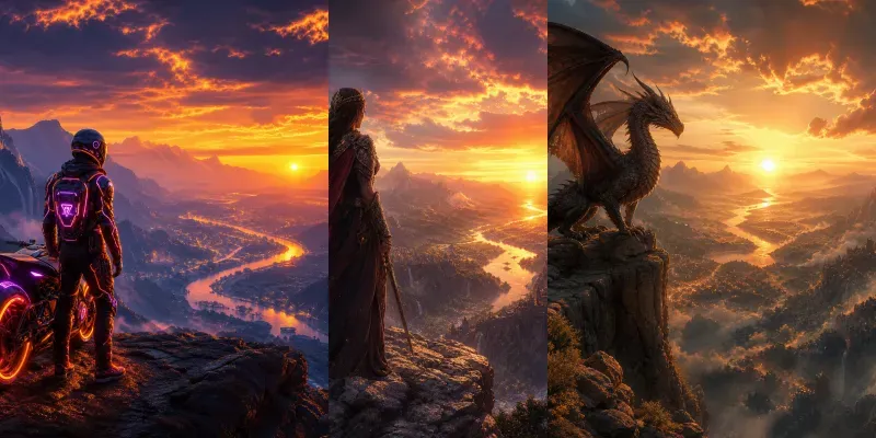 Sunset Valley Cinematic Scenes generated by undefined
