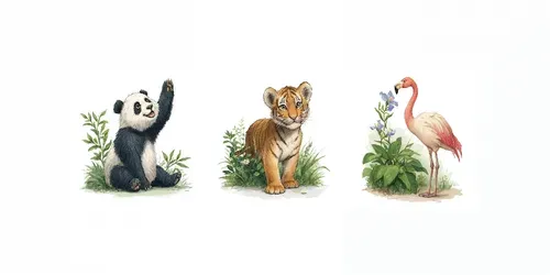 Cute Watercolor Animal Clipart generated by midjourney