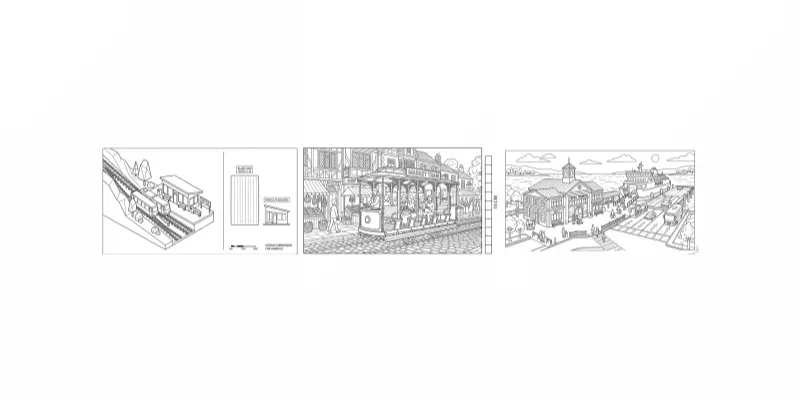 Urban Transit Coloring Scenes generated by undefined