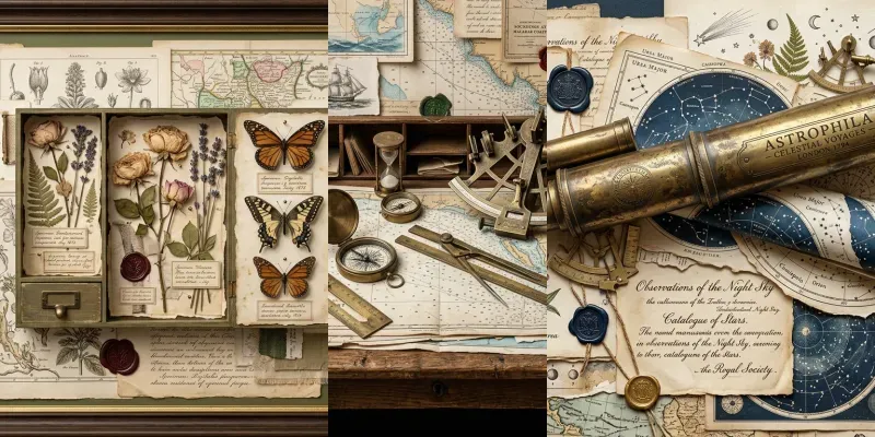 Vintage Botanical Collage Art generated by undefined