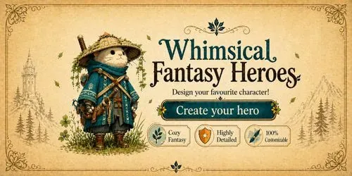 Whimsical Fantasy Heroes generated by midjourney