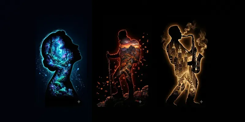 Cinematic Double Exposure Inner Worlds generated by undefined