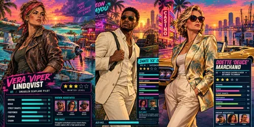 Openworld Crime Game Loading Cards generated by chatgpt-image