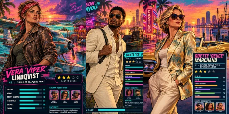 Openworld Crime Game Loading Cards