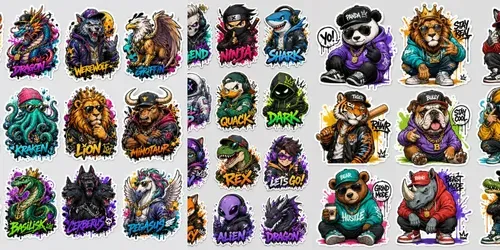 Neon Graffiti Sticker Pack Collections generated by chatgpt-image
