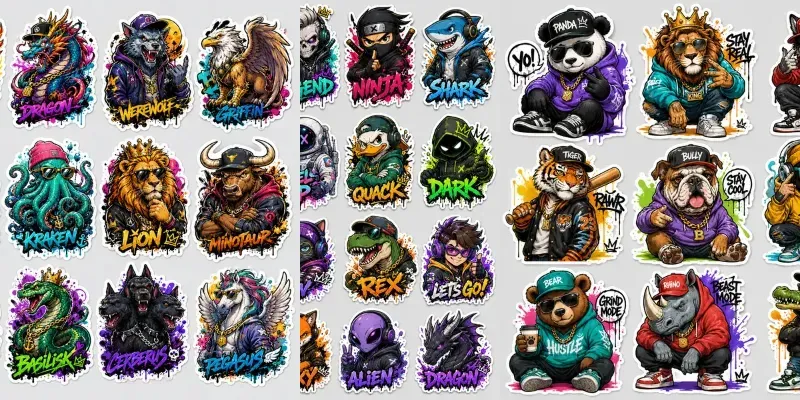 Neon Graffiti Sticker Pack Collections generated by undefined