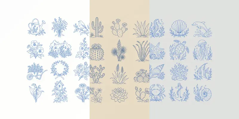 Embroidery Motif Transfer Sheets generated by undefined