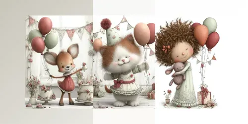 Vintage Marzipan Baby Birthdays generated by midjourney