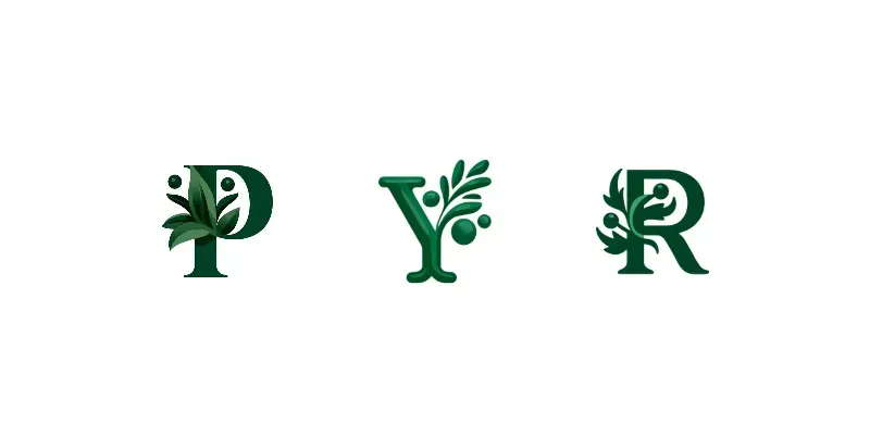 Organic Foliage Letter Emblems generated by undefined