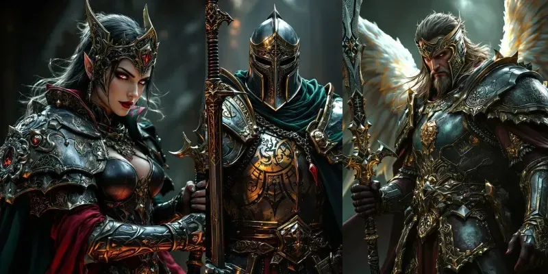 Epic Dark Fantasy Cinematic Characters generated by undefined