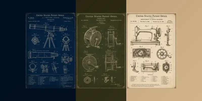 Vintage Patent Print Posters generated by undefined