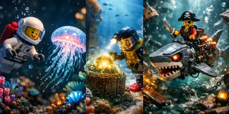 Lego Cinematic Underwater Scenes generated by undefined