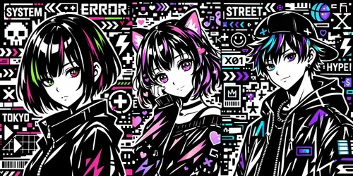 Bold Noir Anime Posters generated by chatgpt-image