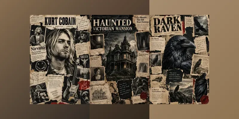 Vintage Editorial Collage Posters