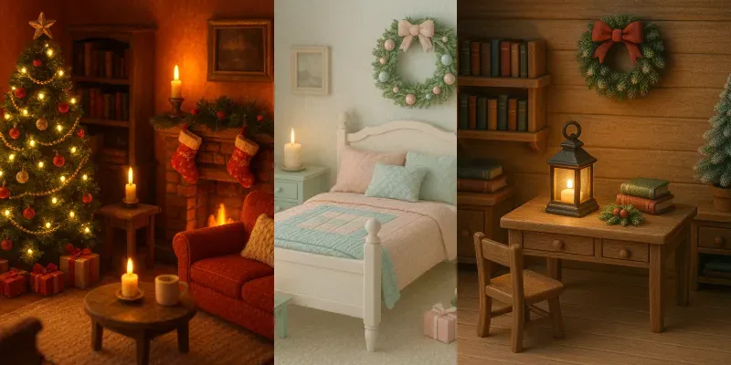 Cozy Holiday Diorama Rooms generated by undefined
