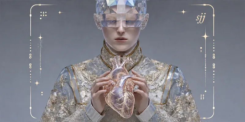 Ethereal Iridescent Portrait Art generated by undefined