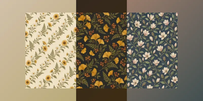 Botanical Envelope Liner Patterns