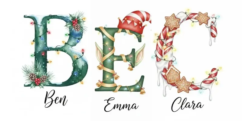 Christmas Watercolor Monograms generated by undefined