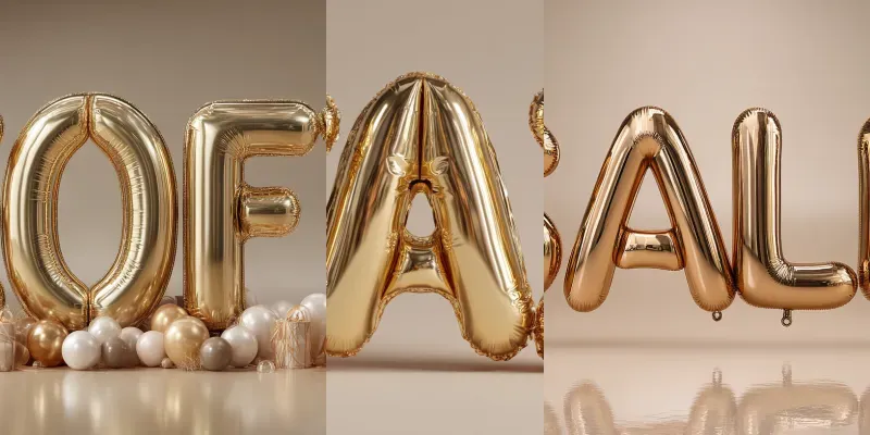 Commercial Use Balloon Typography generated by undefined