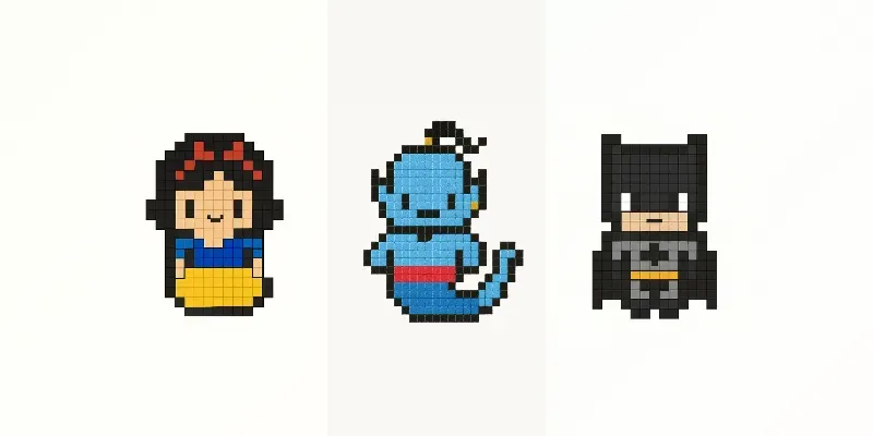 Cross Stitch Pixel Art Characters generated by undefined