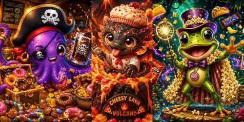 Whimsical Snack Creature Art generated by chatgpt-image