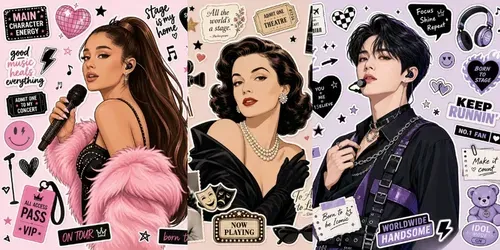 Fashion Sticker Board Portraits generated by chatgpt-image