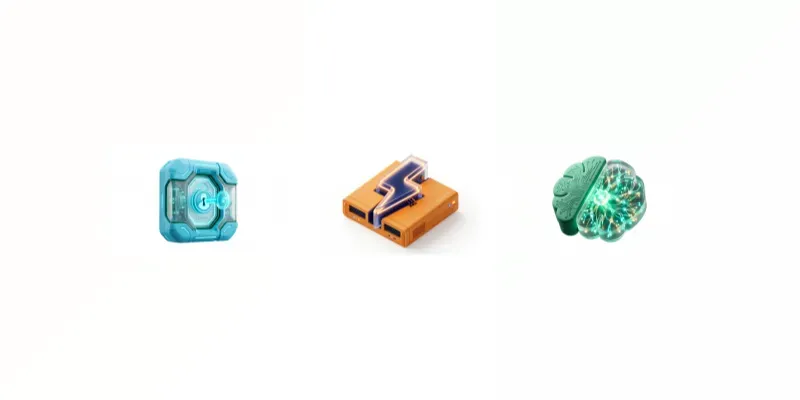 Premium Soft Silicone 3D Saas Icons generated by undefined