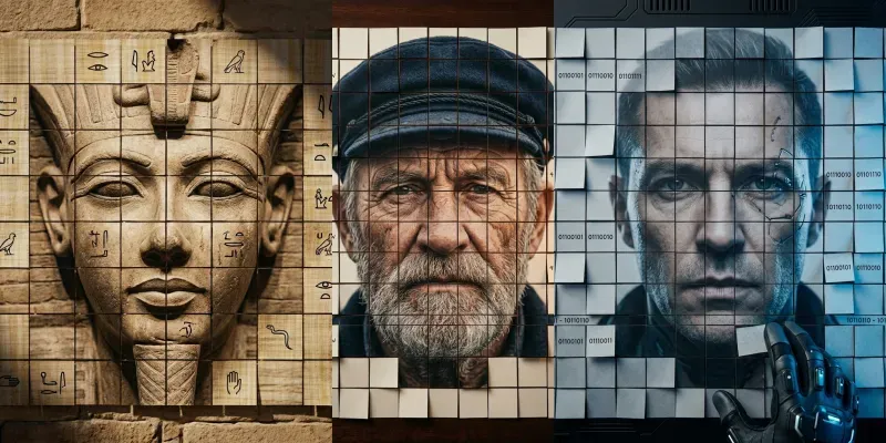 Fragmented Mosaic Cinematic Portraits generated by undefined