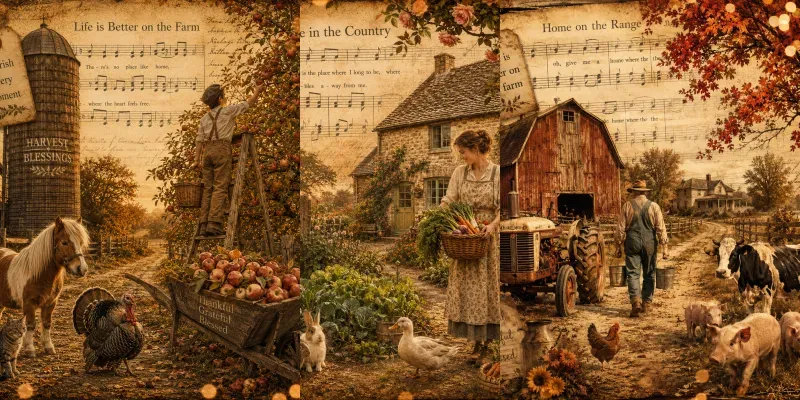 Vintage Farm Memories generated by undefined