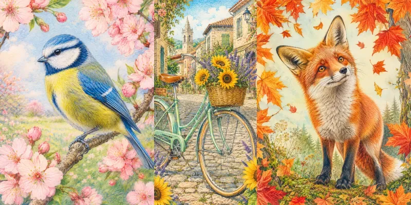 Bespoke Colored Pencil Card Graphics generated by undefined