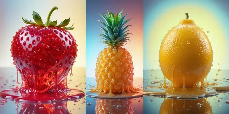 Translucent Mangoes With Glossy Reflections generated by undefined