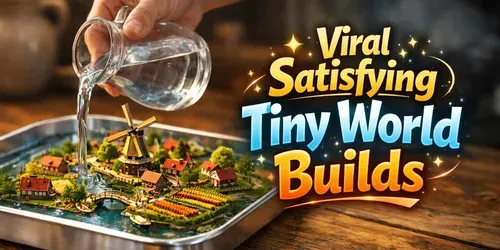 Viral Satisfying Tiny World Builds generated by grok-video