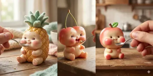 Kawaii Baby Fruit Characters generated by gemini-image