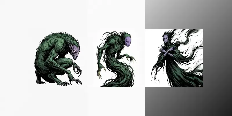 Stylized Ink Dark Fantasy Creature Art generated by undefined