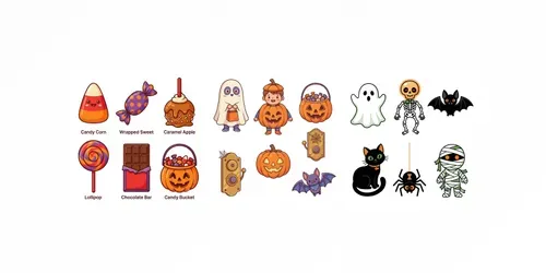Halloween Clipart Sets Spooky Studios generated by gemini-image