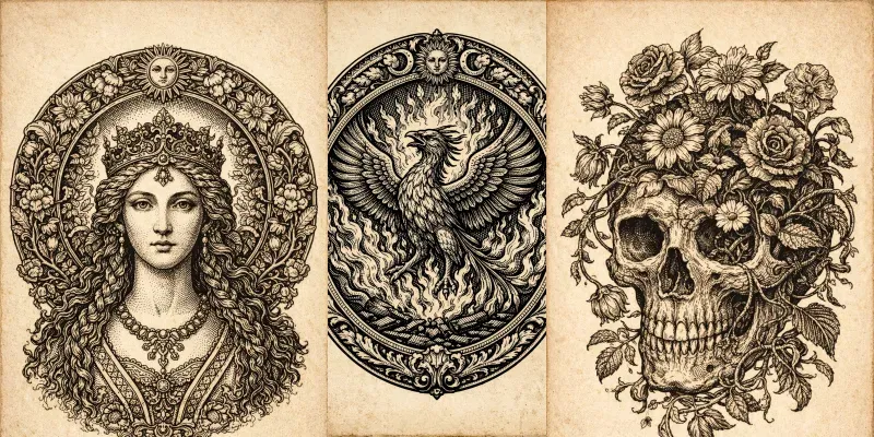 Vintage Printmaking Illustrations generated by undefined