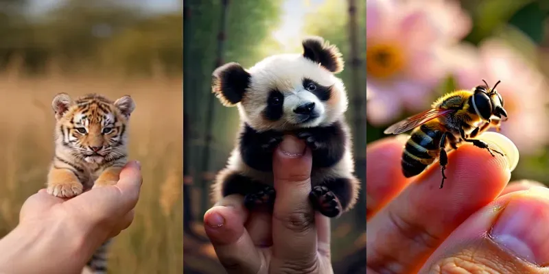 Surreal Tiny Animals Videos generated by undefined