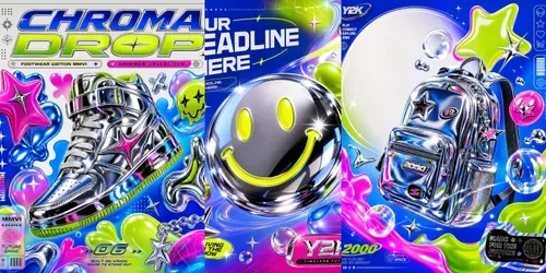 Chroma Y2k Chrome Posters generated by chatgpt-image