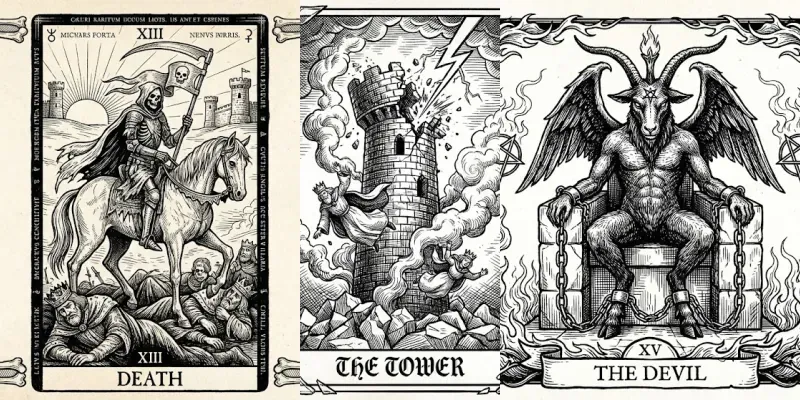 Dark Fantasy Tarot Card Art generated by undefined