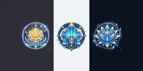 Modern Glowing Flora Emblems generated by gemini-image