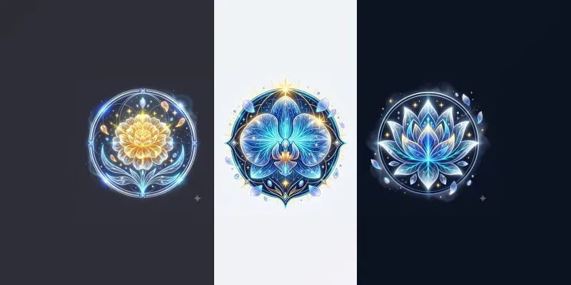 Modern Glowing Flora Emblem generated by undefined