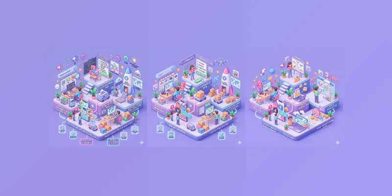 3D Isometric Social Media Illustrations generated by undefined