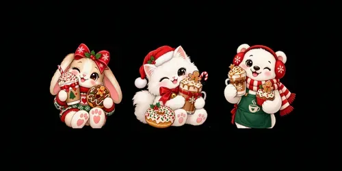 Cute Christmas Coffee Shop Cliparts generated by chatgpt-image