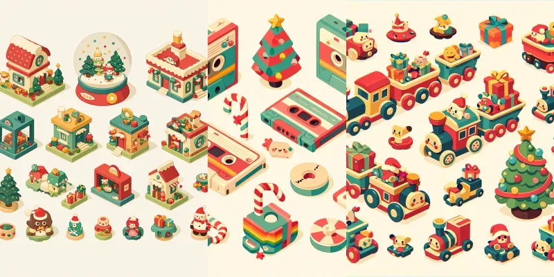 Retro Toy Christmas Stickers generated by undefined