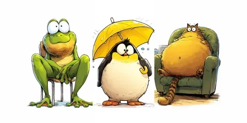 Playful Cartoon Animal Doodles generated by midjourney