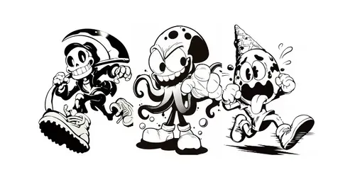 Logo Mascot Retro Characters 90s generated by midjourney