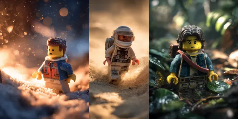 Cinematic Emotional Toy Figure Scenes generated by undefined