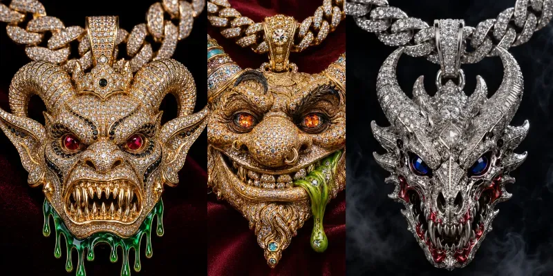 Gothic Diamond Beast Pendants generated by undefined
