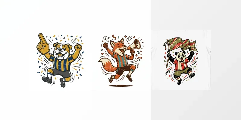 Vintage Soccer Supporter Mascots generated by undefined