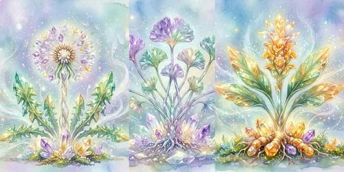 Dreamy Glow Crystal Mystery Herbs generated by gemini-image